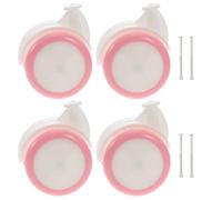 SKISUNO 4pcs Walker Wheel Replacement Kit Plastic Rubber Casters with Screws Vibrant Pink Accessories for Walkers Easy Installation and Strong Load Capacity