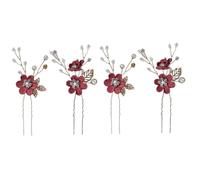 SKISUNO 4pcs Wedding Shaped Flower Hairpins for Brides Elegant Bridal Hair Accessories Lightweight and Comfortable for All-day Wear for Weddings Proms and Parties