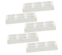 SKISUNO 5 pcs Ceramic Reaction Spot Plate Porcelain Chemical Testing Tile for Laboratory Experiments High-grade Material Compact Design for Chemistry Class and Lab Use