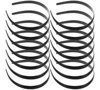 SKISUNO 50Pcs 15Mm Toothless Black Plastic Hair Headbands for Women Simple Hard Plastic Hoop Accessories for Daily Use and Styling