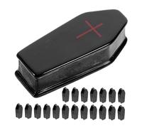 SKISUNO 50pcs Mini Resin Coffin and Tombstone for Halloween Micro Landscaping Small Realistic Dollhouse Decor Compact Indoor Party Accessories for Haunted Houses and Seasonal Festivities