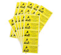 SKISUNO 50pcs Yellow ESD Safe Warning Sticker with Compliance Design, PVC Anti Static Self-Adhesive Warning Safety Stickers for Static Sensitive Devices Protection