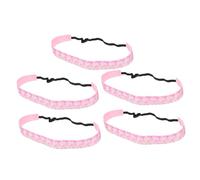 SKISUNO 5pcs Elastic Heart Pattern Running Headbands Non Slip Sweat Wicking Fitness Hair Bands for Women Sports and Yoga