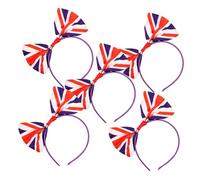 SKISUNO 5pcs Fan Headwear Flag Bowknot Hair Clasps Holiday Hairband Festival Headdress Bow Headbands for England Fans