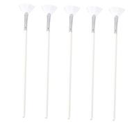 SKISUNO 5pcs Fan-shaped Nylon Face Mask Brush Set, Soft Facial Makeup Applicator for Skincare, White Brushes for Applying Mud Masks and Face Paints, Professional Beauty Tool for Women