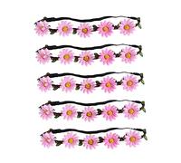 SKISUNO 5pcs Hawaiian Sunflower Hair Wreath Bohemia Style Flower Hair Band Beach Party Decoration Wreaths