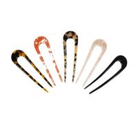 SKISUNO 5pcs Retro U-shaped Acetate Hairpins for Women Simple Vintage Hair Accessories for Bun Hairstyles Comfortable Non- Design for Formal and Informal Occasions
