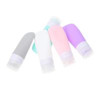 SKISUNO 5pcs Silicone Travel Dispenser Bottles Empty Shampoo Bottle 60ml Refillable Good Airtightness Assorted Color Travel with Bag