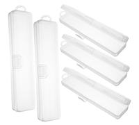 SKISUNO 5pcs Transparent Travel Toothbrush and Makeup Brush Holder Case Material Compact Design for and Items Convenient Travel Storage