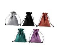 SKISUNO 5pcs Velvet Drawstring Cosmetic Pouch Set 14x18cm Multi-Color Travel Makeup Storage Bags for Women Toiletries Organizer Portable Dustproof Jewelry Bag