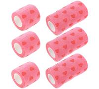 SKISUNO 6 Rolls Sports Tapes Sports Wrapping Easy to Pull Off Breathable Non-Woven Cloth Protecting Wrists Decorative Heart Shape Pattern for Wrist and Arms Support