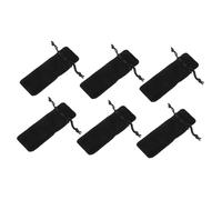 SKISUNO 6pcs Black Velvet Lipstick Storage Pouch 5x14cm Dustproof Makeup Cosmetic Bag Travel Organizer for Women