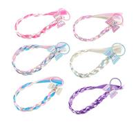 SKISUNO 6pcs Bow Ponytail Hair Extensions for Boys and Girls Easy Use Synthetic Hair Accessories Natural Look Comfortable Wear for Girls Hairstyles and Playtime