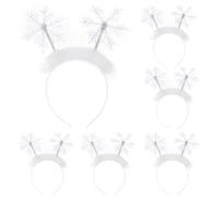 SKISUNO 6pcs Christmas Snowflakes Headbands, Comfortable Fabric and Plastic Material, Beautiful Holiday Decoration Hair Accessories for Carnival and Xmas Party