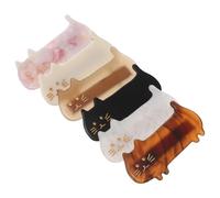 SKISUNO 6pcs Cute Cat Hair Clips in Assorted Colours, Acetic Acid Material, Cartoon Cat Shapes, Keep Hairstyle Neat and Versatile, for Casual Outings and School Use