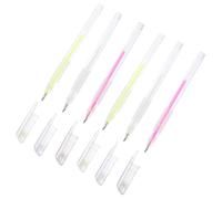 SKISUNO 6pcs Eyebrow Positioning Marking Pens for Microblading and Makeup Practice Portable Multi Color Pen White Pink Fluorescent Green with Smudge Resistant Fine Lines for Precise Brow