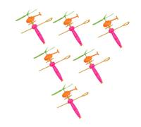 SKISUNO 6pcs Flying Helicopter and Plane Lightweight Playthings for Hand Eye Coordination and Outdoor Entertainment Random Color