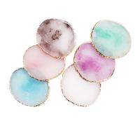 SKISUNO 6pcs Resin Nail Art Palette for Color Mixing with Comfortable Hand Feeling and Unique Shape for Professional Use at Home Use Nails Polish Pallet for Manicure