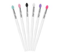 SKISUNO 6Pcs Silicone Eye Shadow Brush Professional Makeup Tool for Precise Application Mixed Color Design Durable and Skin Friendly for Daily Use and Women