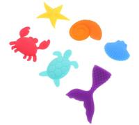 SKISUNO 6pcs Silicone Sensory Set for Adults and Elderly, Calming and Washable Stone-Shaped Fidgets for Autism Sensory Cognitive Training and Anxiety Relief On-the-go