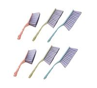 SKISUNO 6Pcs Thickened Hollow Handle Cleaning Brush Soft Plastic Bristle Household Cleaner for Sofa Bed Furniture Dust Removal Wide Brushing Area Easy Storage Blue Green Pink Each
