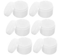 SKISUNO 6pcs Travel Size Skin Care Jars 3.4oz 100ml White Plastic Cosmetic Cream Containers with Leakproof Dome Lids and Easy Dispensing Design for Refillable Body Lotion and Face Cream