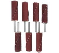 SKISUNO 7pcs Abrasive Flap Wheel Sanding Drum Kit for Drill with Cylindrical Sandpaper Rolls Made of Sand and Iron, Designed for Precise Grinding on Metal and Wood, for DIY Projects