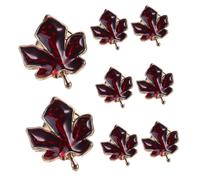 SKISUNO 8pcs Canadian Maple Leaf Brooch Pins Lightweight Metal Enamel Red Brooch Chest Pin for Dress Sweater Shawl Bags Backpacks Compact Elegant Lapel Badge Souvenirs for Thanksgiving and