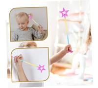 SKISUNO 8pcs Colorful Star Design Plastic Fairy Wands for Handheld Party Props Birthday Dress Up Cosplay Stage Show Accessories for Boys
