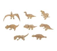 SKISUNO 8pcs Golden Dinosaur Figurines Set Solid Prehistoric Large Carnivore and Three-Horned Dinosaur Models Decorative Desktop Ornaments for Room Decor