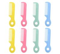 SKISUNO 8pcs Hair Styling Comb with Rounded Tip Bristles for Sensitive Scalp Safe Plastic Material Ergonomic Hairbrush for Newborn and Boys Portable Nursery Grooming Kit