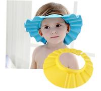 SKISUNO Adjustable Shower Hat and Bath Cap for Boys and Girls, Ultra-Light Eva Waterproof Shampoo Protector in Yellow, Bathing Safety Visor for Toddlers