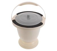 SKISUNO Bedside Commode Bucket: Urinal with Lid - Leak-Proof Chamber Pot for Elderly Patients Or Travel - Potty Pee Bucket with Press Ring & Cushion for Home Care, Car Emergency Use