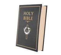 SKISUNO Bible Book Safe Box Combination Lock and Key, Small 8-inch Fake Book Storage Container, Hidden Money Savings Can for Home and Office Security