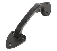 SKISUNO Black Cast Iron Door Handle Easy to Open for Sliding Barn Door with Comfortable Grip, Simple and Convenient Design and Solid Wood Gate Suitable for Garage Gate Exterior Use