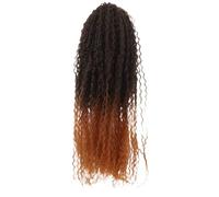 SKISUNO Brazilian Braids 20 Inch Curly Synthetic Crochet Hair Extensions, Micro Afro Water Wave Braiding Hair for African Hairstyles, High Temperature Resistant 86G T30