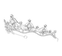 SKISUNO Bridal Tiara Crown Lightweight Alloy Baroque Diamond Design for Wedding Day and Banquet Occasions Women'S Hair Accessory