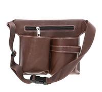 SKISUNO Brown Pu Hairdressing Storage Pouch Waist Bag for Scissors and Hair Cutting Tools, Easy to Carry and Suitable for Professional Use by Hair Stylists