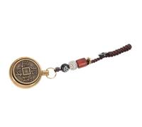 SKISUNO Chinese Zodiac Rabbit Charm Pendant in Brass Vintage Chinese Style, Delicate Decoration for Car and Home, Can be Hung on Keychain, Retro Lucky Bunny Car Pendant Ornament