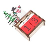SKISUNO Christmas Countdown Calendar Wooden Block Snowman Calendar Creative Christmas Home Decor