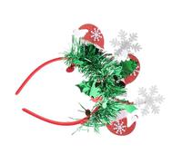 SKISUNO Christmas Tree Headband Glitter Design Festive Hairband for Year Celebrations Lightweight and Comfortable Holiday Accessory Striped Pattern for Parties