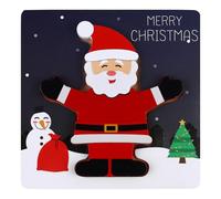 SKISUNO Christmas Wooden Jigsaw Puzzle Educational Intelligence for Age 3-6, Montessori Early Learning Decompression Puzzle with Santa Claus Design