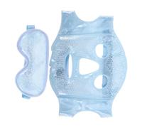 SKISUNO Cold Compress Ice Face Mask for Women and Men Reusable Cooling Eye Mask for Dark Circles Puffiness Headache Relief Soft with Ice Beads Snug Fit for Facial Contours