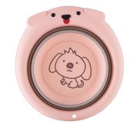 SKISUNO Collapsible Wash Basin for Home Use and Washing Hands with Hanging Hole Design, Eco-Friendly Plastic Folding Washbasin in Adorable Cartoon Shape for Baby