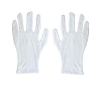 SKISUNO Cotton Gloves Work Gloves Extra-Long White High Elastic Thickened 6 Pairs Wrist Coverage Three Seams for Industrial Factory Electronics Ceremonial Use