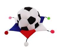 SKISUNO Creative Comfortable Cloth Material Soccer Ball Plush Costume Hat with Portable Design for Adults and Teens Football Game Event and Birthday Party Headwear