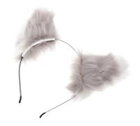 SKISUNO Creative White Plush Animal Ears Headband for Women, Soft Ear-shaped Hair Accessory for Cosplay and Birthday Party, for Stage Performance and Makeup