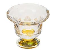 SKISUNO Crystal Holy Water Cup Golden Creative Water Offering Bowl for Buddhism Worship Compact and Not Easy to Break, for Home and Temple Use