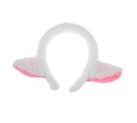 SKISUNO Cute Plush Lamb Ears Headband Soft Cozy Animal Dress-up Accessory for White Sheep Costume Hoop for Farm Party Cosplay