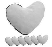 SKISUNO DIY Blank Pencil Bag 8Pcs Heart Shaped Canvas Makeup Pouch Heat Transfer Sublimation Cosmetic Organizer for Artists and Students for Crafting and Travel